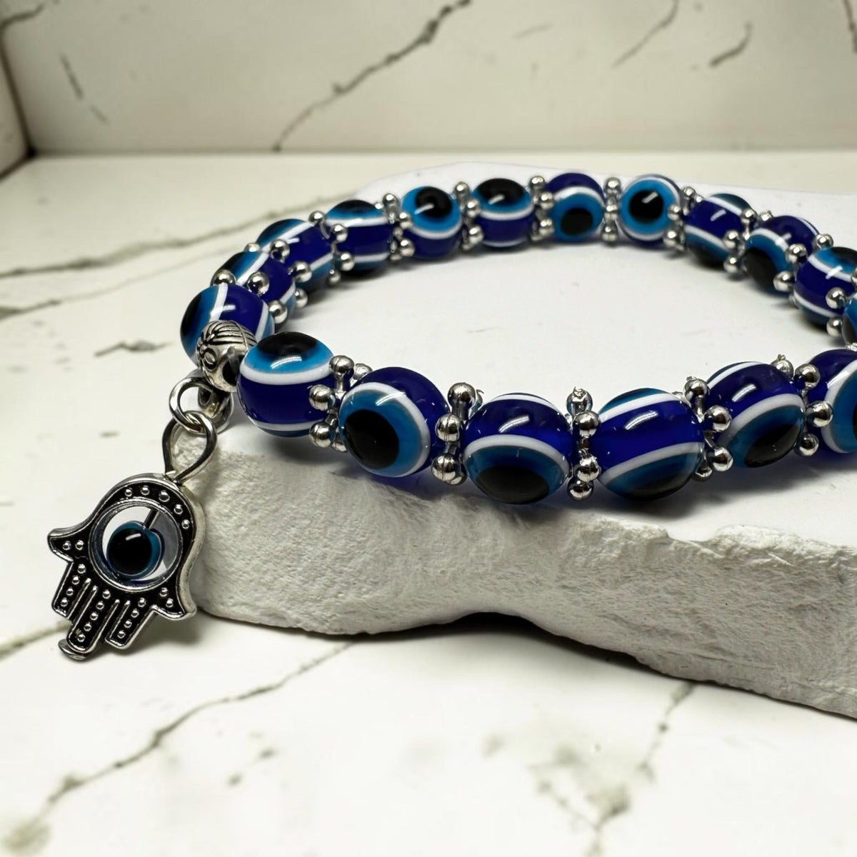 Bransoletka Ochronna Ręka Fatimy Oko Proroka Hamsa 8mm - Seralune
