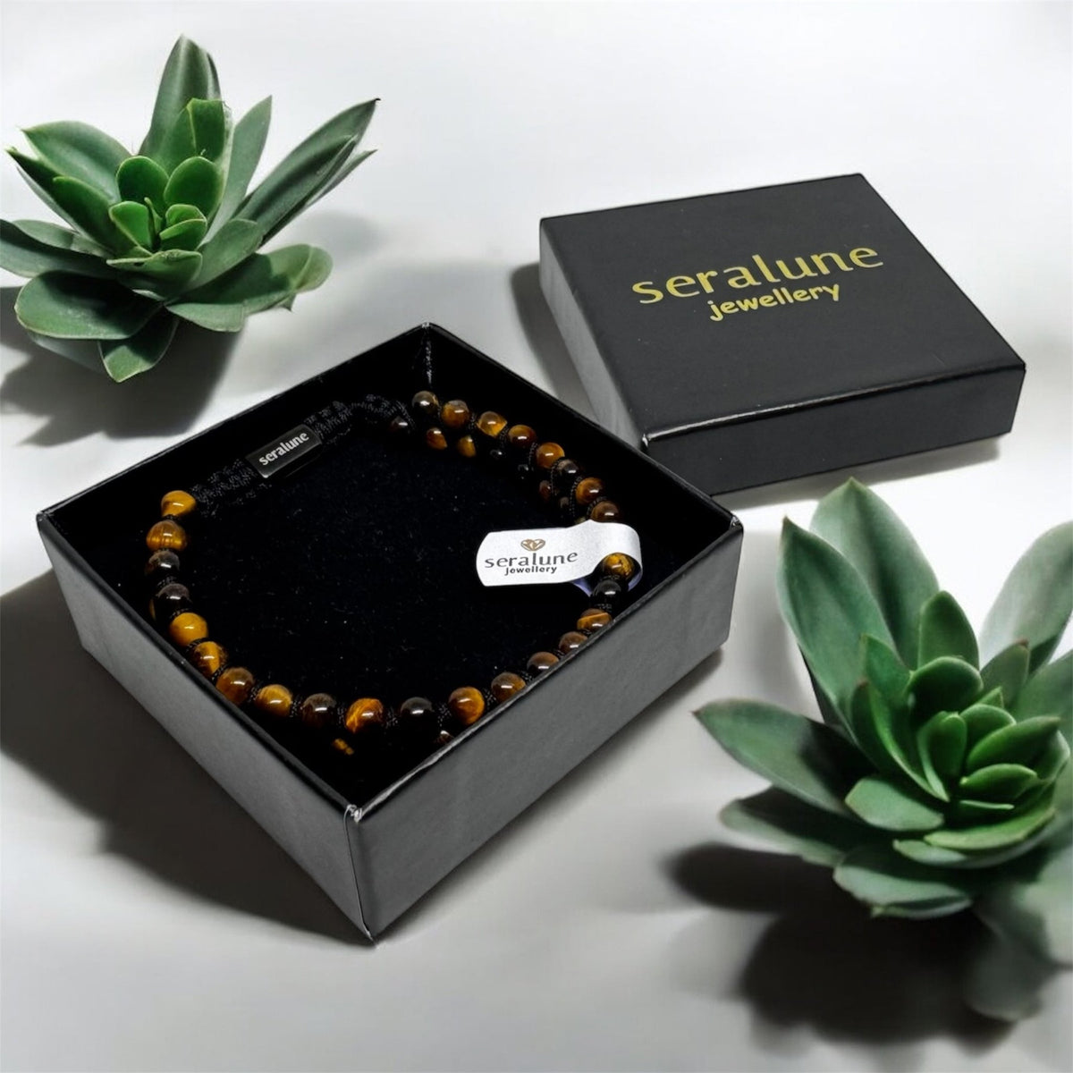Bransoletka Tygrysie Oko Tiger Eye Kamień 3mm Ochrona Pewność Siebie - Seralune