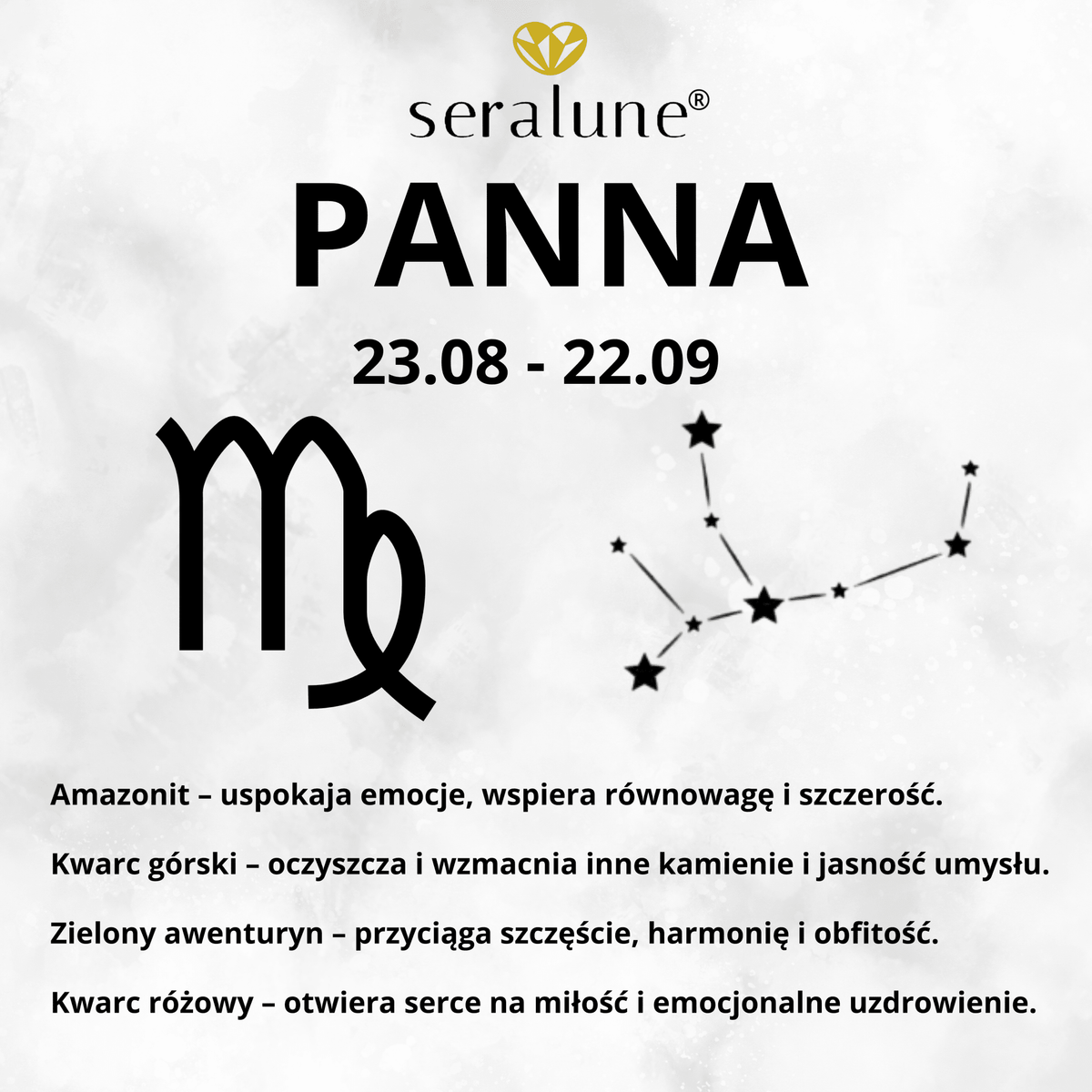 Bransoletka Znak Zodiaku Panna Amazonit Kwarc Różowy Awenturyn 8mm - Seralune