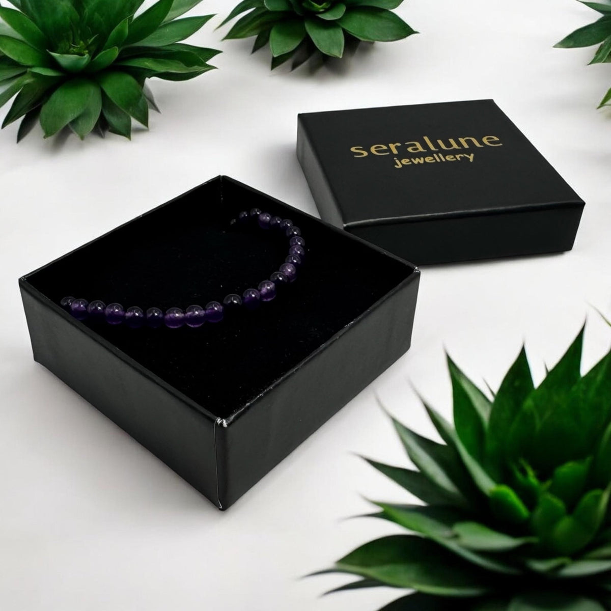 Naszyjnik Ametyst Choker Naturalny Kamień 3mm - Seralune